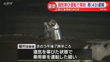 基準値5倍のアルコール検出　酒気帯び運転で横転事故　酒気帯び運転の疑いで男を逮捕　旭川市