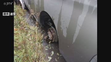 普通貨物車の後輪タイヤが脱落…50メートル先まで転がる　先月、運転手が交換　北海道旭川市