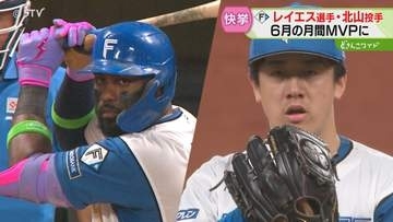 「努力が実を結んでいる」投打ダブル受賞は2023年以来…レイエス選手と北山投手が月間ＭＶＰ