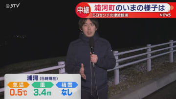 【中継】約３００人が避難　駐車場が満車になる状況も　５０センチの津波観測した浦河町　北海道
