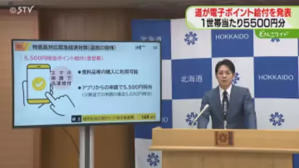1世帯当たり5500円分　北海道が電子ポイントを給付　食料品などの購入に利用　全世帯が対象