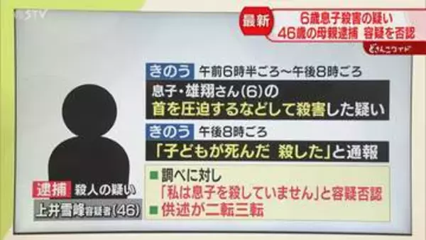 【解説】供述が二転三転「私は息子を殺していない」小学１年生の息子の首圧迫か　女を逮捕　札幌市