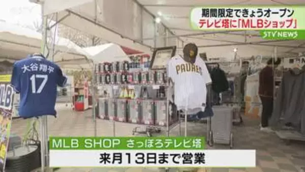 「期間限定でオープン！　テレビ塔にMLBショップ　500種類以上の公式グッズなど並ぶ　札幌」の画像