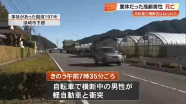 【須崎市】自転車で道路横断中の男性（85）軽自動車にはねられ7日未明に死亡