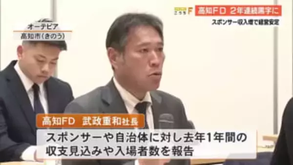 【高知FD】2年連続黒字の見込み、スポンサー収入増＆選手の移籍金などで経営安定