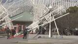「神戸ルミナリエの作品の一部が倒れる　強風であおられたか」の画像1