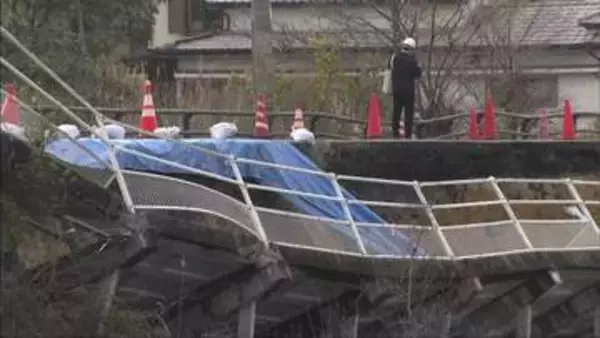 加古川市で県道が約７０メートル崩落　前日からの雨が影響か