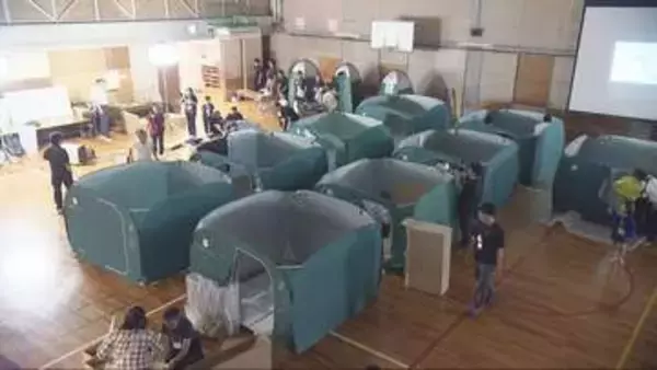 芦屋市で「お泊り訓練」　避難所生活を実際に体験