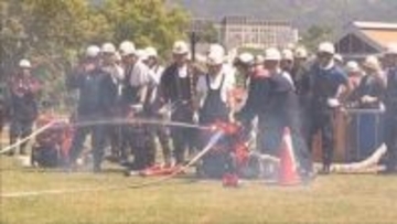 域の災害に備える　淡路市消防団の新入団員が合同訓練