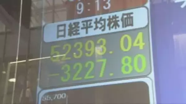 イラン攻撃から1週間　日経平均株価は一時４０００円以上下落