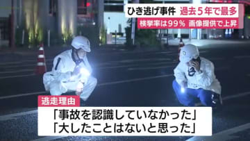 ひき逃げ事件は過去5年で最多に　検挙率は99％…県民からの画像提供で向上