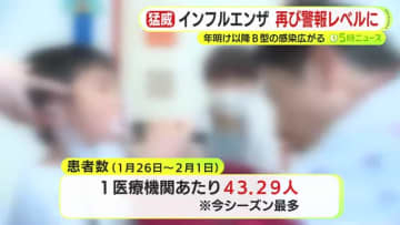 インフルエンザが再び警報レベルに　年明け以降はB型の感染広がる　患者数は今シーズン最多に