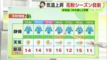暖かい週末到来でいよいよ花粉シーズンへ　来週には「やや多い」飛散予想も　早めの対策を【静岡・ただいま天気　2/12】