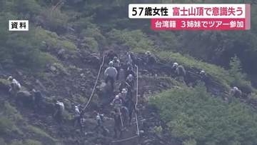 富士山の山頂で休憩中に意識失う…台湾籍の57歳女性　3姉妹でツアーに参加　警察「体調や天候に不安を感じたら登山の中止を」
