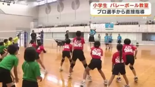 小学生がプロバレーボール選手から直接指導　「迫力がすごかった」　「ブレス浜松」の選手の技術を間近で体験