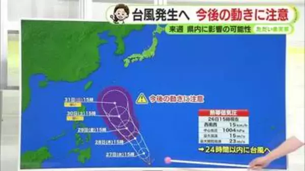 29日金曜は静岡で34℃予想　暑さに注意　新たな台風も発生へ　来週県内にも影響か【静岡・ただいま天気　5/26】