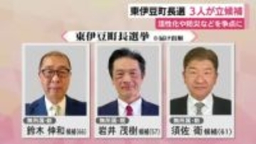 東伊豆町長選に現職・新人あわせて3人が立候補　活性化や防災などが争点に
