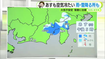 静岡県内「ヒノキ」花粉も飛散開始　あす火曜はにわか雨＆雪も　【静岡・ただいま天気　3/9】