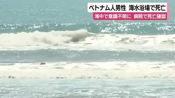 ベトナム人男性　海水浴場で死亡　30ｍほど沖合の海中で意識不明　ライフセーバー救助も病院で死亡確認