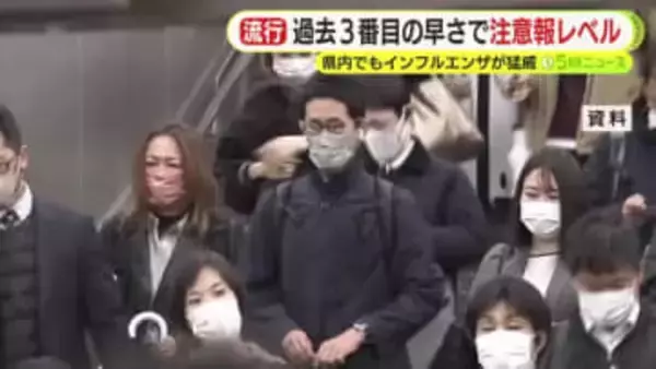 過去3番目の速さで注意報レベル　静岡県内でもインフルエンザが猛威　例年よりも約2カ月早く1医療機関あたりの患者数が10人超える
