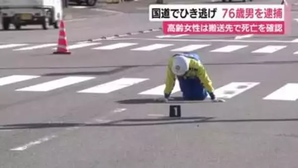 国道でひき逃げ　76歳男を逮捕　容疑認める　高齢女性は搬送先の病院で死亡確認　破片から車両を特定