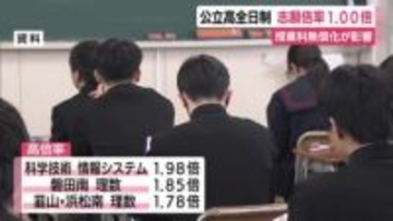 静岡県の公立高校入試　全日制の志願倍率は過去2番目の低さ　定員割れは69校96学科　県教委は私立高校の授業料無償化の影響と分析