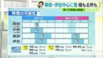 「春」から「真冬」へ　週末は極寒　静岡県内でも積雪のおそれ　【静岡・ただいま天気　2/6】