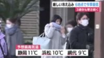 厳しい冷え込みで静岡県内6地点で今季最低　3連休も寒さ続く