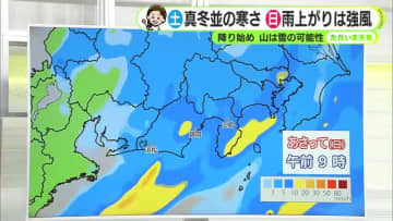 週末は久々の雨　土曜は真冬並みの寒さ　日曜雨上がりは強風に　【静岡・ただいま天気　12/12】