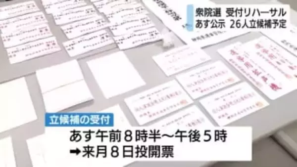 衆議院選挙27日公示　静岡県庁で立候補受け付けのリハーサル　届け出順を決めるくじ引きや七つ道具の配布順など確認