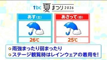 【25日・26日開催　tbc夏まつり】天気はどうなる？レインウェアの用意を【雨予想シミュレーション】
