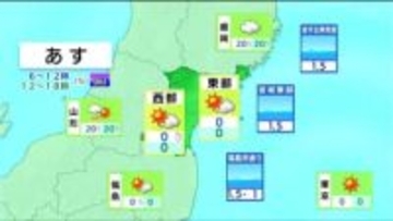 【6日宮城の天気】日中を中心に晴れ間が広がり　天気の崩れはない見込み　tbc気象台（5日午後4時現在）