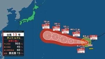 【台風情報】台風13号（ドルフィン）　30日にも「猛烈な勢力」に発達へ　8月上旬に日本列島に接近か（29日午前9時更新）【雨風シミュレーション29日～8月8日】