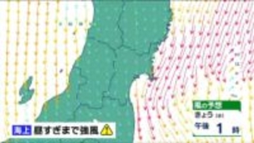 【26日宮城の天気・雨風シミュレーション】夕方まで雷雨に警戒 北風強まり体感温度低下も　tbc気象台