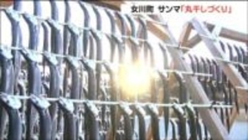 サンマ水揚げ1.6倍に　冬空にサンマ1万匹「丸干し」に　宮城・女川町