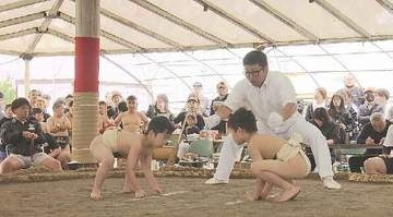 時疾風関も応援　子どもたちの相撲大会で大相撲顔負けの取り組み　宮城・登米市