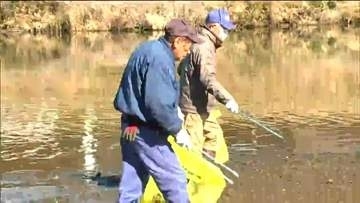 花見シーズン前に河川敷をきれいに！　住民らが清掃活動　宮城・柴田町