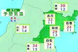 「【19日宮城の天気】今年初めて真夏日の予想　白石では34℃か　tbc気象台（18日午後4時現在）」の画像1