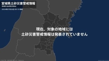 ＜26日・解除＞【土砂災害警戒情報】宮城県・大崎市西部