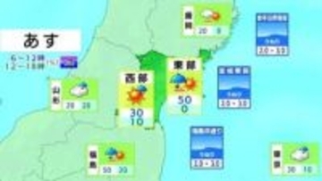 【16日宮城の天気】昼前まで雨、午後からは次第に晴れる予報　tbc気象台（15日午後4時現在）