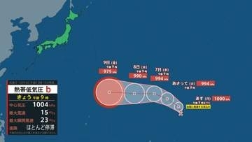 【台風情報】5日夜までに新たな台風の発生予想が発表　9日には暴風域伴い南鳥島近海に進む予想（4日午後9時現在）