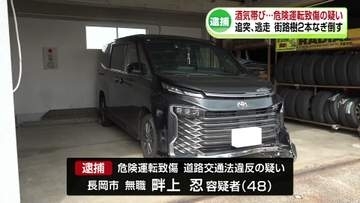 酒気帯びに逃走…危険運転致傷の疑い　車に追突し街路樹2本なぎ倒す　48歳の男を逮捕《新潟》