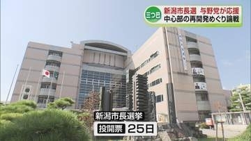 【新潟市長選】与野党の国会議員が応援入り　再開発めぐり論戦