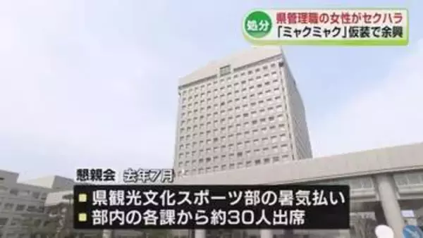 50代女性管理職が懇親会の余興で“ミャクミャク”に仮装し部下にセクハラ　県が訓戒処分を発表《新潟》