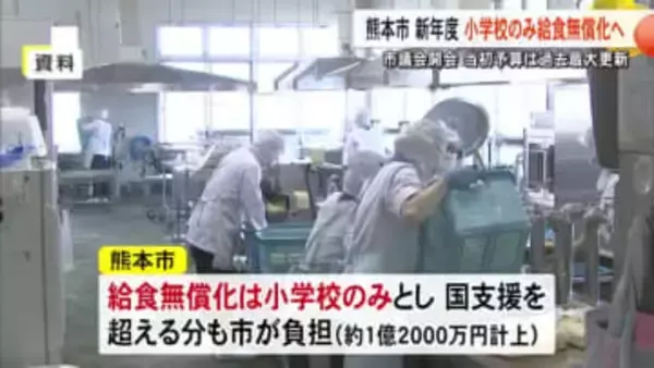 熊本市議会が開会　給食費の無償化は小学校のみに