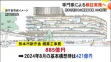 熊本市の新庁舎 概算工事費２倍以上の８８５億円「専門家による検証の場を設ける」