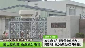 同僚の財布から現金盗む　自衛官を懲戒免職【熊本】