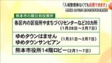 衆院選２８日から期日前投票 熊本市選挙管理委員会「入場整理券なくても投票できます」