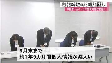 県立学校のホームページ上に卒業生の名前や進路など掲載　個人情報漏えいで県教委が謝罪【熊本】