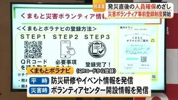 発災直後に人員確保を　熊本県がボランティア事前登録制度『くまもとボラナビ』運用開始